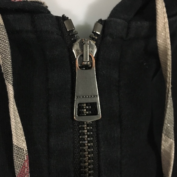 Burberry Brit Black Zip up Nova Check Sweater Hoodie - Picture 6 of 10